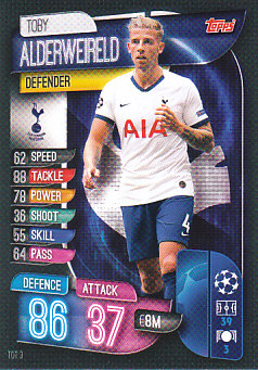 Toby Alderweireld Tottenham Hotspur 2019/20 Topps Match Attax CL #TOT3